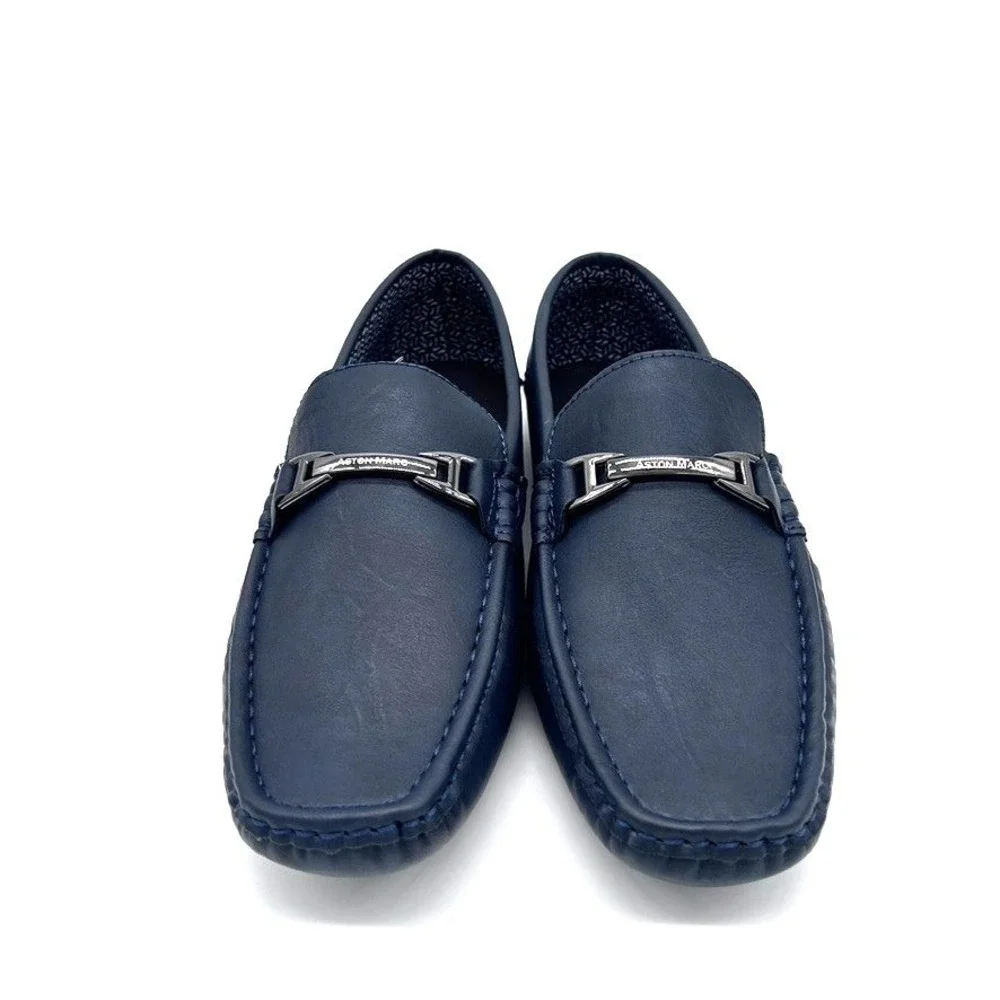 Aston‎ Marc Shoes Men's Size 8M Charter Bit Loafers Navy Open Box